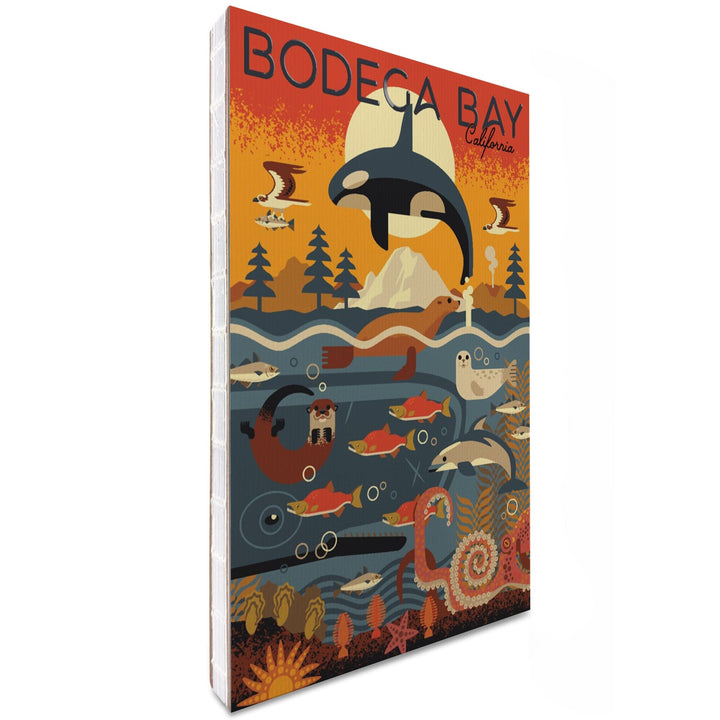 Lined 6x9 Journal, Bodega Bay, California, Marine Animals, Geometric, Lay Flat, 193 Pages, FSC paper Home Lantern Press 