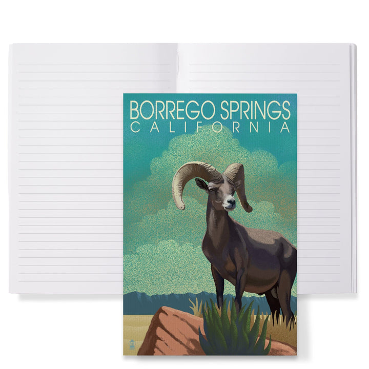 Lined 6x9 Journal, Borrego Springs, California, Bighorn Sheep, Litho, Lay Flat, 193 Pages, FSC paper Home Lantern Press 