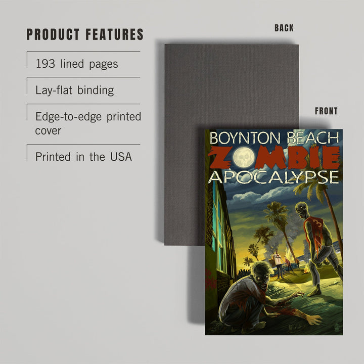 Lined 6x9 Journal, Boynton Beach, Florida, Zombie Apocalypse, Lay Flat, 193 Pages, FSC paper Home Lantern Press 