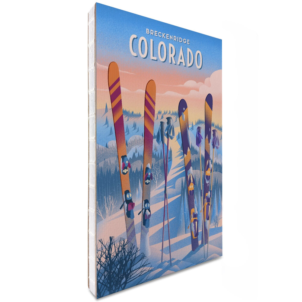 Lined 6x9 Journal, Breckenridge, Colorado, Skis In Snowbank, Lay Flat, 193 Pages, FSC paper Home Lantern Press 