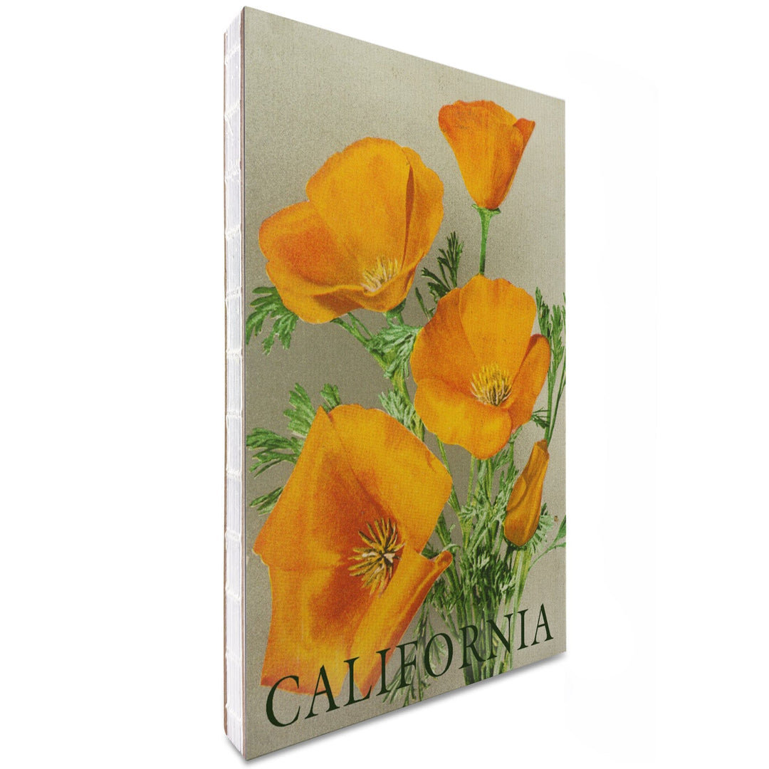 Lined 6x9 Journal, California, Bottom Text, Poppies, Lay Flat, 193 Pages, FSC paper Home Lantern Press 