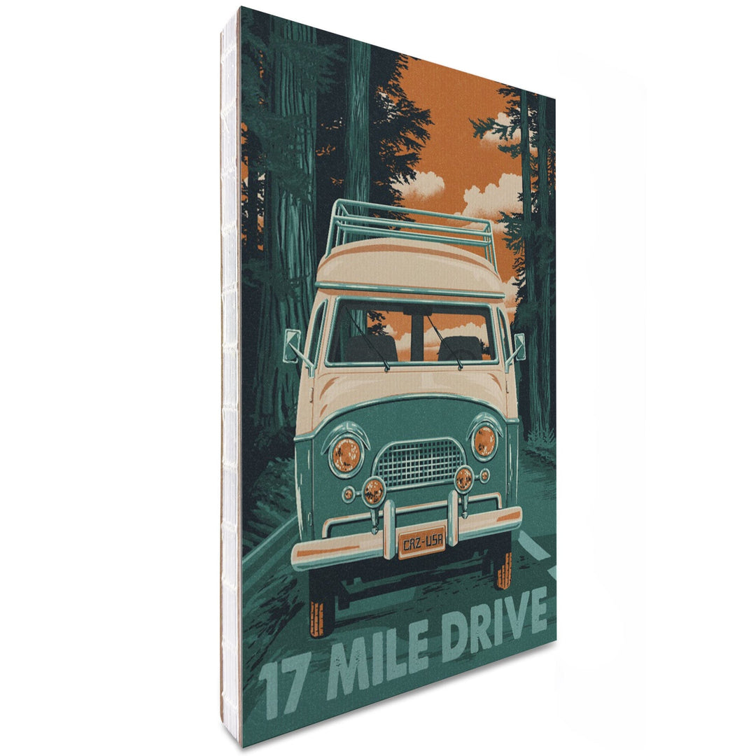 Lined 6x9 Journal, California, Camper Van, 17 Mile Drive, Lay Flat, 193 Pages, FSC paper Home Lantern Press 