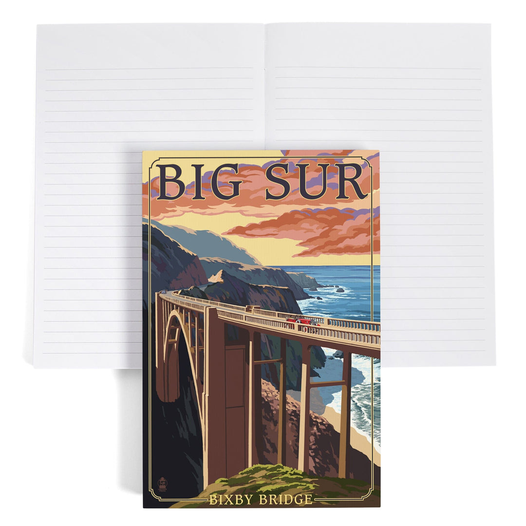 Lined 6x9 Journal, California Coast, Bixby Bridge, Lay Flat, 193 Pages, FSC paper Home Lantern Press 