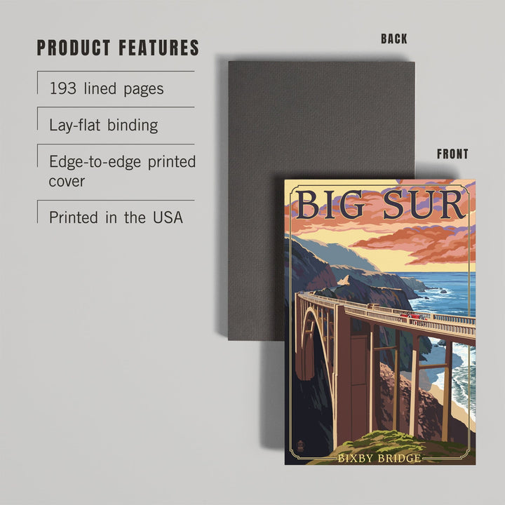 Lined 6x9 Journal, California Coast, Bixby Bridge, Lay Flat, 193 Pages, FSC paper Home Lantern Press 