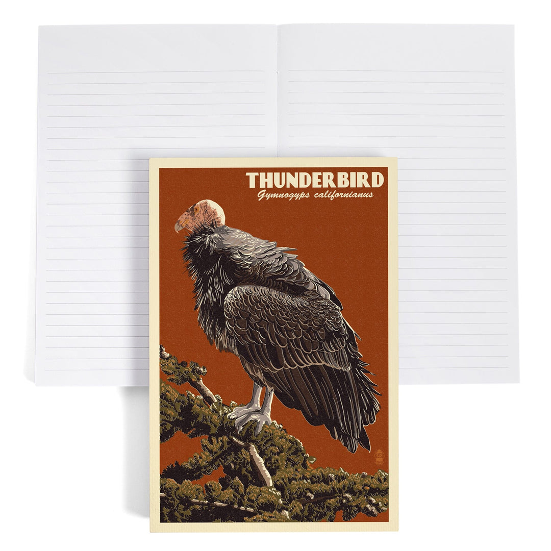 Lined 6x9 Journal, California Condor, Letterpress, Lay Flat, 193 Pages, FSC paper Home Lantern Press 