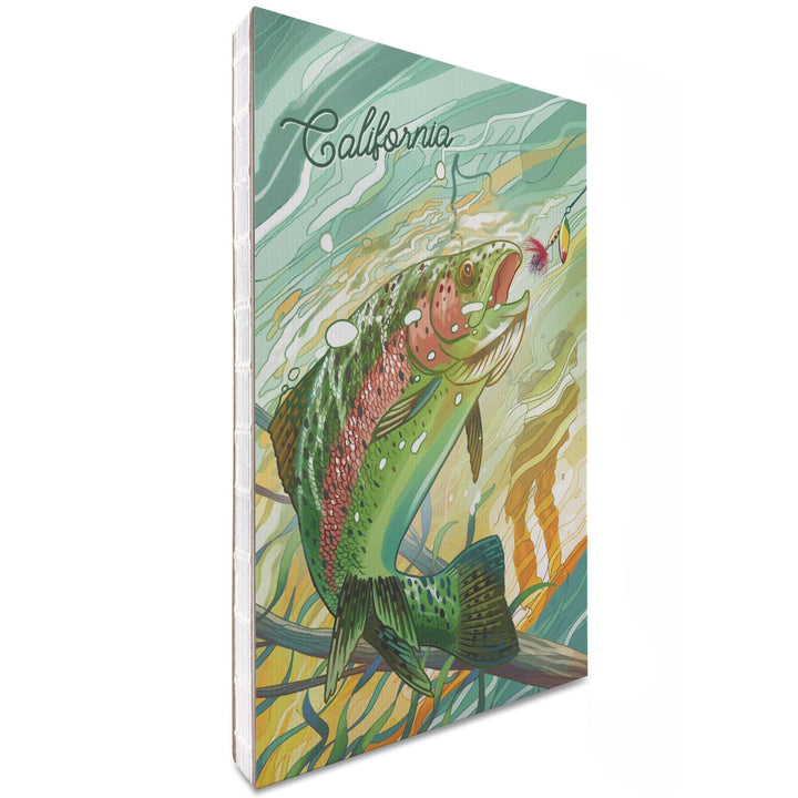 Lined 6x9 Journal, California, Fishing, Underwater Trout, Lay Flat, 193 Pages, FSC paper Home Lantern Press 