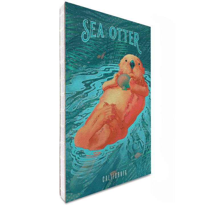 Lined 6x9 Journal, California, Fluid Linework, Sea Otter, Lay Flat, 193 Pages, FSC paper Home Lantern Press 