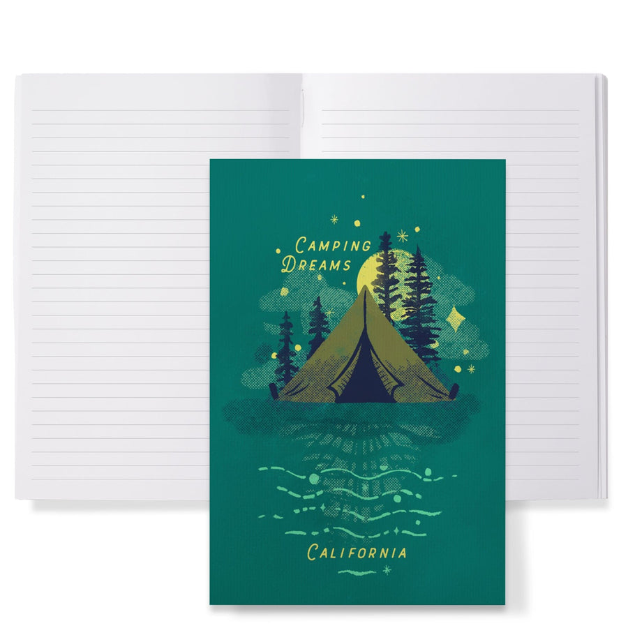 Lined 6x9 Journal, California, Lake Life Series, Camping Dreams, Lay Flat, 193 Pages, FSC paper Home Lantern Press 