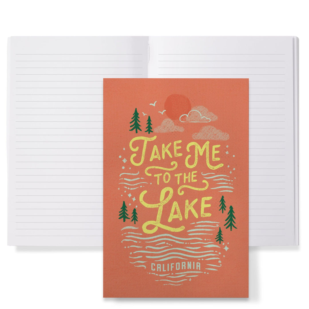 Lined 6x9 Journal, California, Lake Life Series, Take Me To The Lake, Lay Flat, 193 Pages, FSC paper Home Lantern Press 