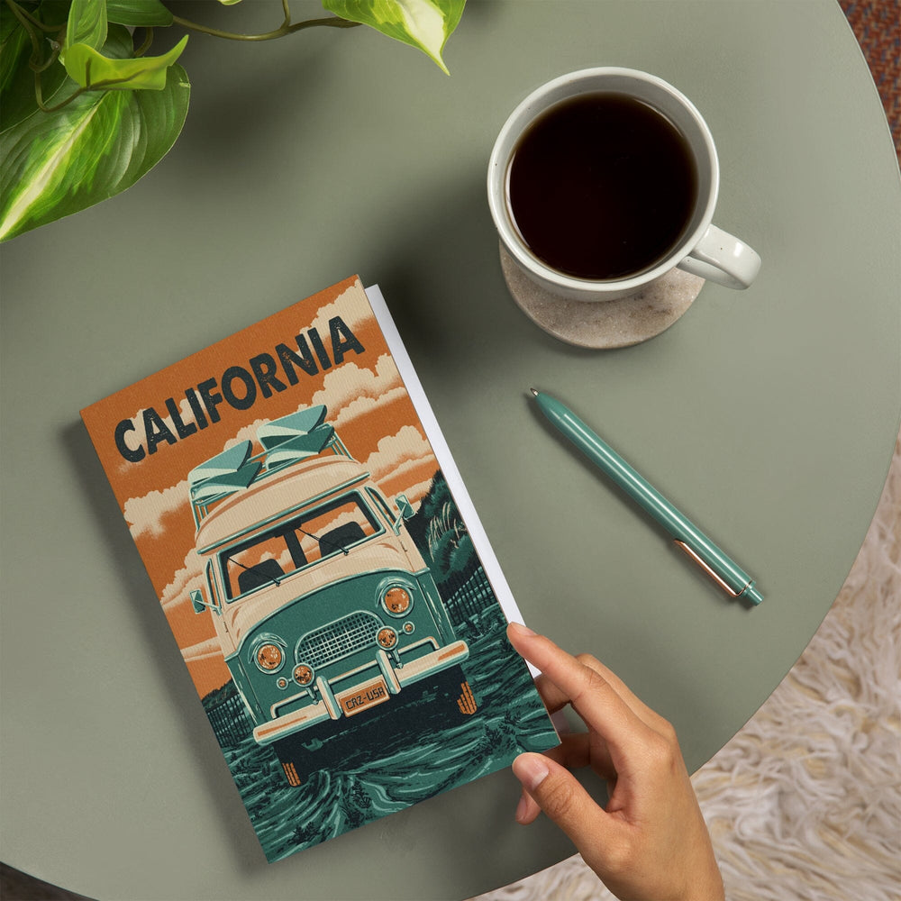 Lined 6x9 Journal, California, Letterpress, Camper Van, Lay Flat, 193 Pages, FSC paper Home Lantern Press 