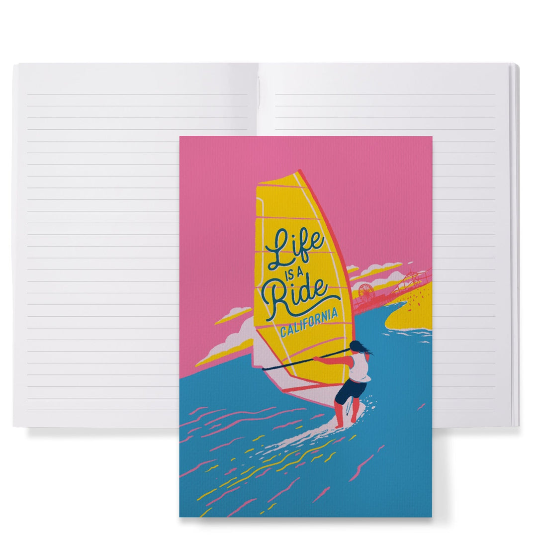 Lined 6x9 Journal, California, Life's a Ride Collection, Windsurfing, Life Is A Ride, Lay Flat, 193 Pages, FSC paper Home Lantern Press 