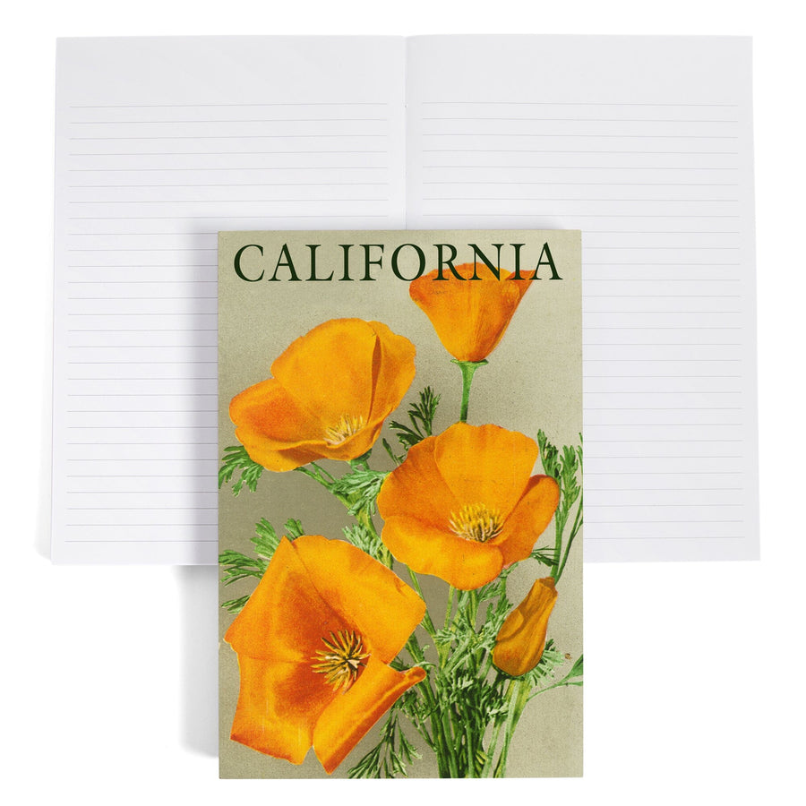 Lined 6x9 Journal, California, Poppies, Lay Flat, 193 Pages, FSC paper Home Lantern Press 