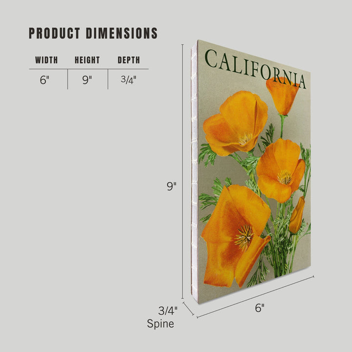 Lined 6x9 Journal, California, Poppies, Lay Flat, 193 Pages, FSC paper Home Lantern Press 