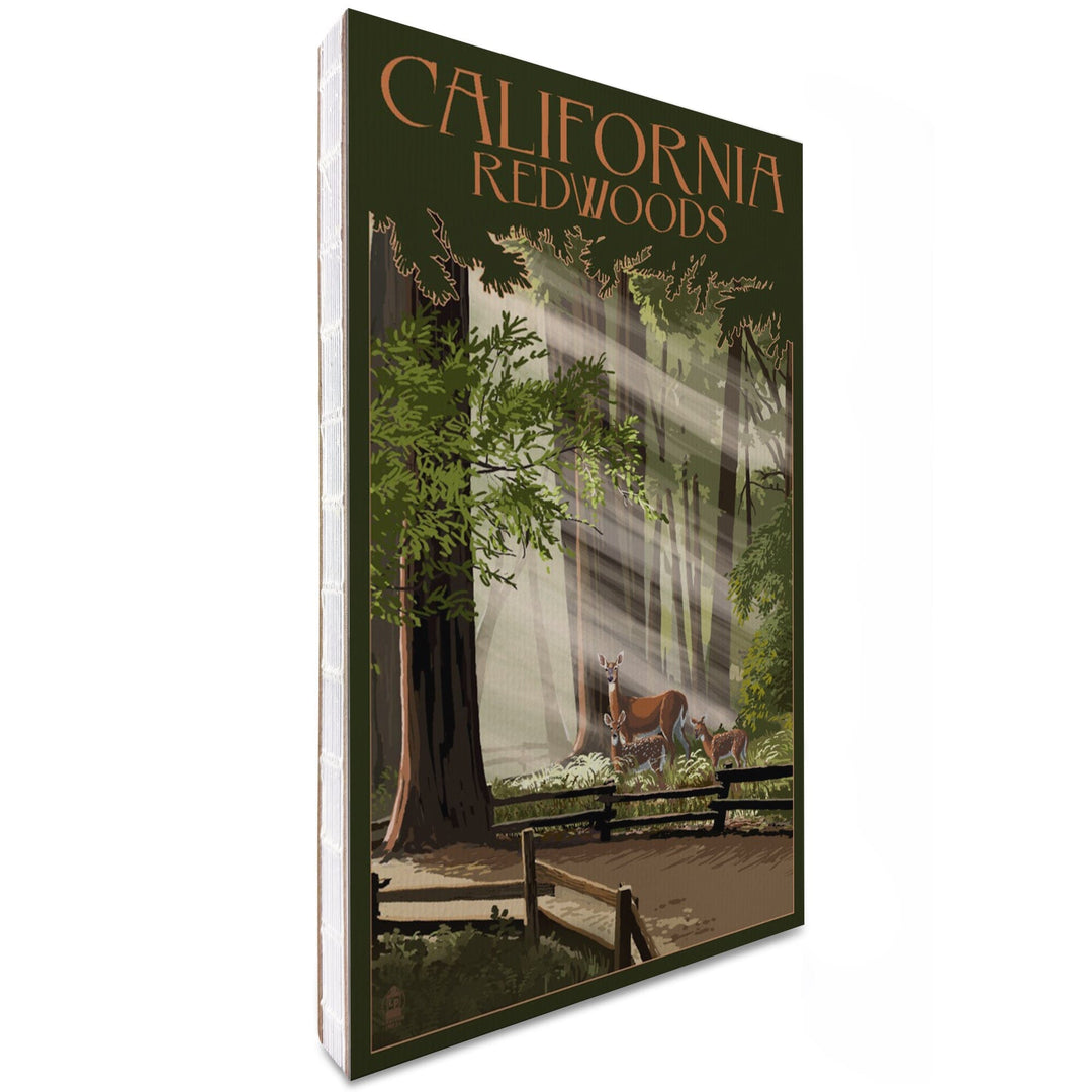 Lined 6x9 Journal, California, Redwoods and Deer, Lay Flat, 193 Pages, FSC paper Home Lantern Press 