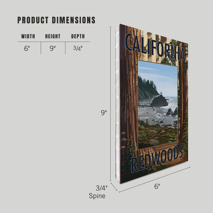 Lined 6x9 Journal, California Redwoods, Ocean Scene, Lay Flat, 193 Pages, FSC paper Home Lantern Press 