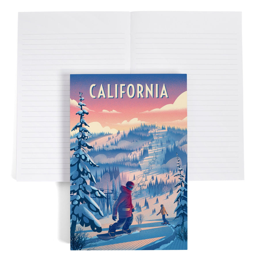 Lined 6x9 Journal, California, Shred the Gnar, Snowboarding, Lay Flat, 193 Pages, FSC paper Home Lantern Press 