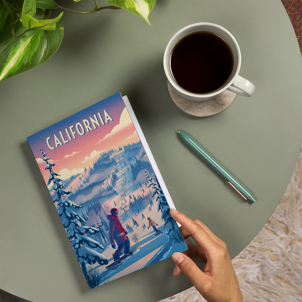 Lined 6x9 Journal, California, Shred the Gnar, Snowboarding, Lay Flat, 193 Pages, FSC paper Home Lantern Press 