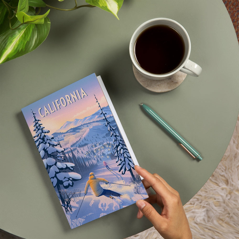 Lined 6x9 Journal, California, Ski for Miles, Skiing, Lay Flat, 193 Pages, FSC paper Home Lantern Press 