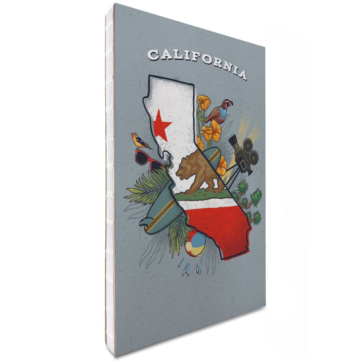 Lined 6x9 Journal, California, State Treasure Trove, Lay Flat, 193 Pages, FSC paper Home Lantern Press 