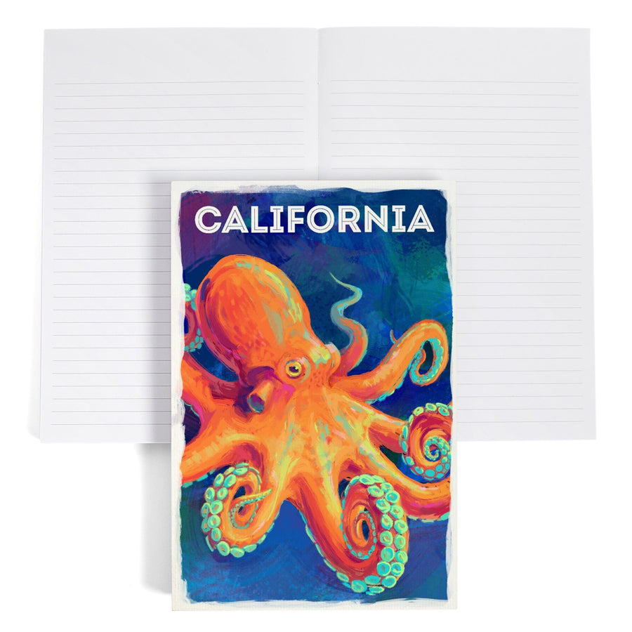 Lined 6x9 Journal, California, Vivid, Octopus, Lay Flat, 193 Pages, FSC paper Home Lantern Press 