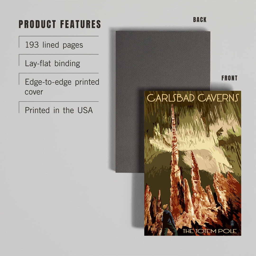 Lined 6x9 Journal, Carlsbad Caverns National Park, New Mexico, The Totem Pole, Lay Flat, 193 Pages, FSC paper Home Lantern Press 