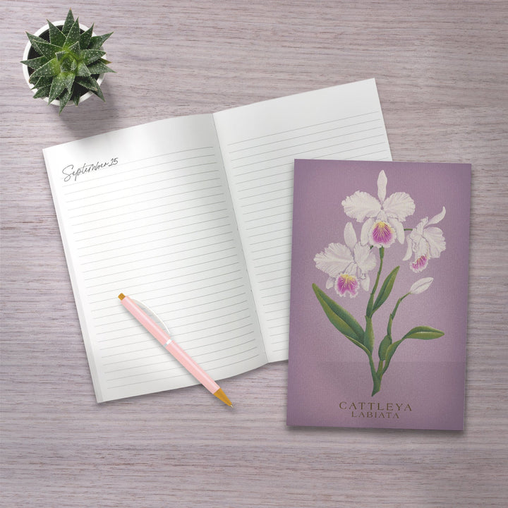 Lined 6x9 Journal, Cattleya, Orchid, Vintage Flora, Lay Flat, 193 Pages, FSC paper Home Lantern Press 