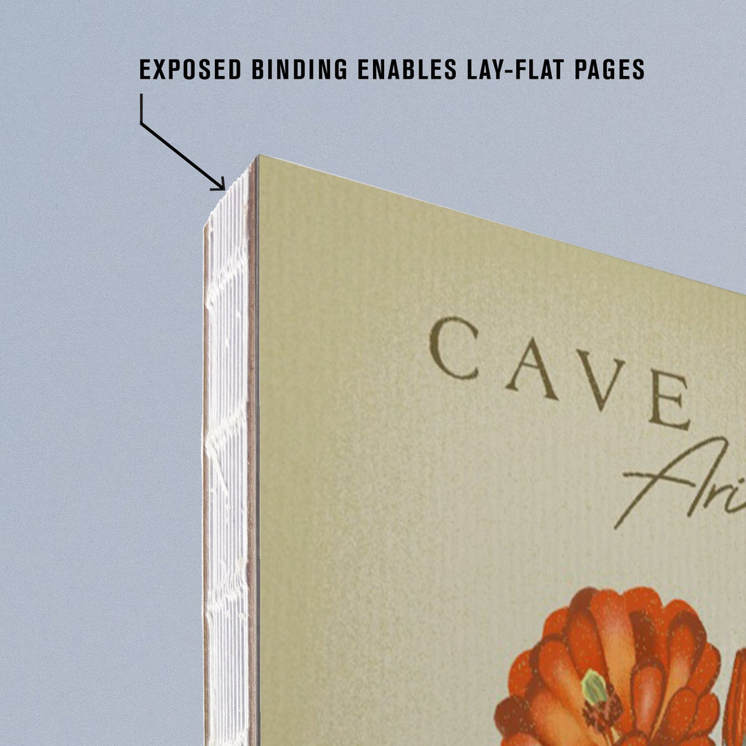 Lined 6x9 Journal, Cave Creek, Arizona, Claretcup Cactus, Vintage Flora, Lay Flat, 193 Pages, FSC paper Home Lantern Press 