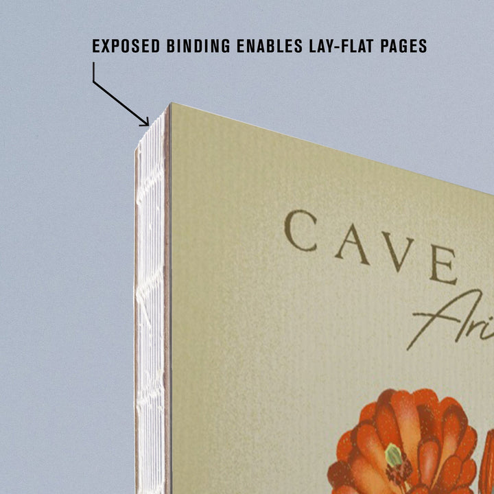 Lined 6x9 Journal, Cave Creek, Arizona, Claretcup Cactus, Vintage Flora, Lay Flat, 193 Pages, FSC paper Home Lantern Press 