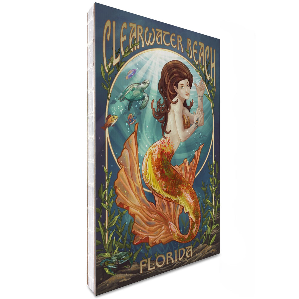 Lined 6x9 Journal, Clearwater Beach, Florida, Mermaid, Lay Flat, 193 Pages, FSC paper Home Lantern Press 