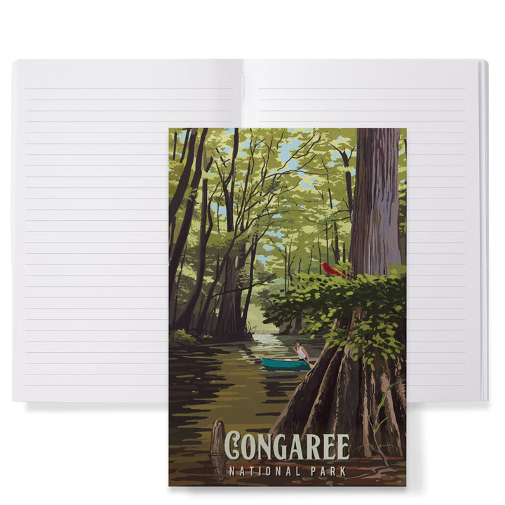 Lined 6x9 Journal, Congaree National Park, South Carolina, Painterly National Park Series, Lay Flat, 193 Pages, FSC paper Home Lantern Press 