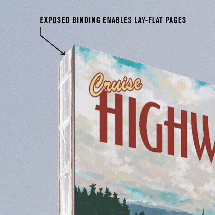 Lined 6x9 Journal, Cruise Highway 101, Washington, Camper Van, Lay Flat, 193 Pages, FSC paper Home Lantern Press 