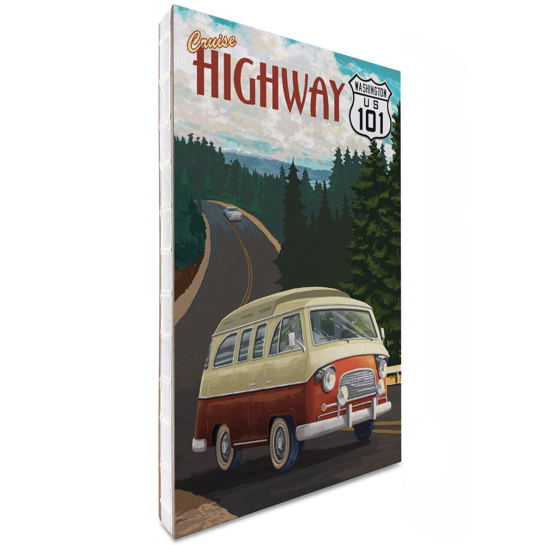 Lined 6x9 Journal, Cruise Highway 101, Washington, Camper Van, Lay Flat, 193 Pages, FSC paper Home Lantern Press 