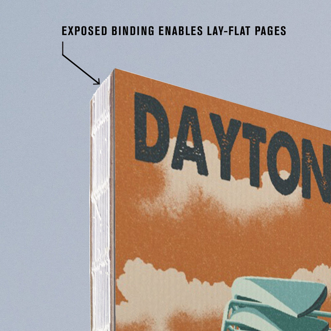 Lined 6x9 Journal, Daytona Beach, Florida, Letterpress, Camper Van, Lay Flat, 193 Pages, FSC paper Home Lantern Press 