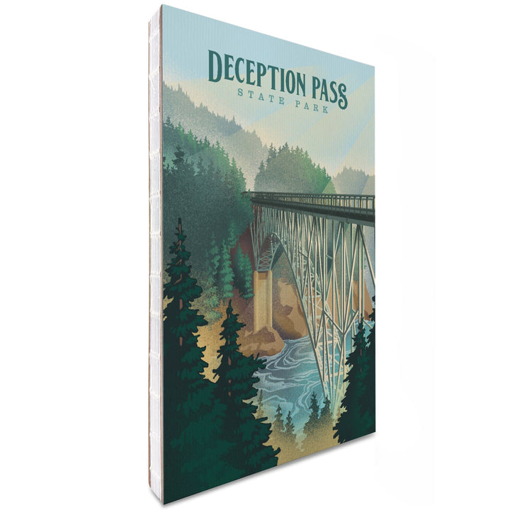 Lined 6x9 Journal, Deception Pass State Park, Washington, Lithograph, Lay Flat, 193 Pages, FSC paper Home Lantern Press 