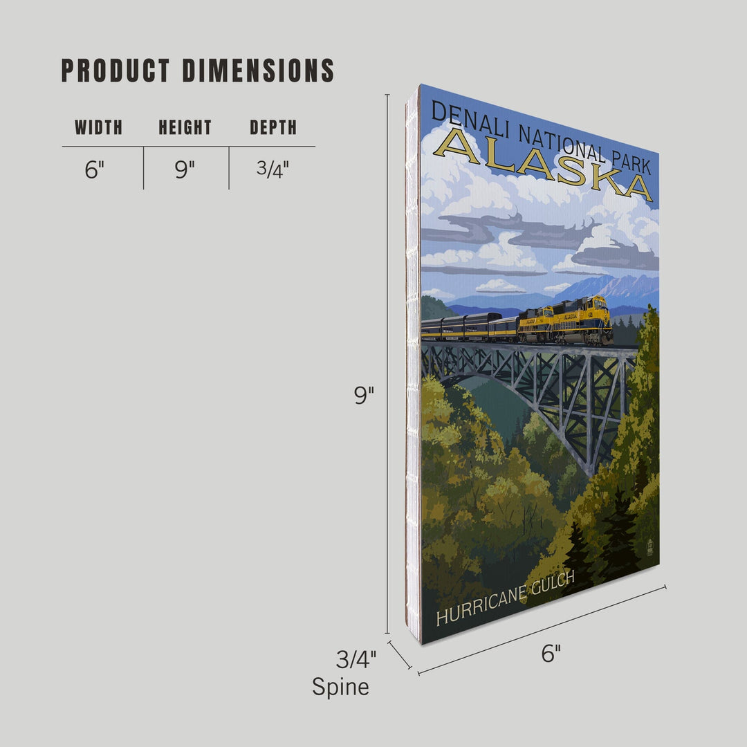Lined 6x9 Journal, Denali National Park, Alaska, Hurricane Gulch, Lay Flat, 193 Pages, FSC paper Home Lantern Press 