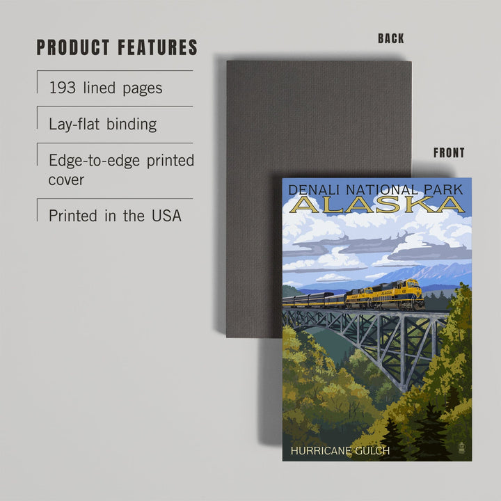 Lined 6x9 Journal, Denali National Park, Alaska, Hurricane Gulch, Lay Flat, 193 Pages, FSC paper Home Lantern Press 