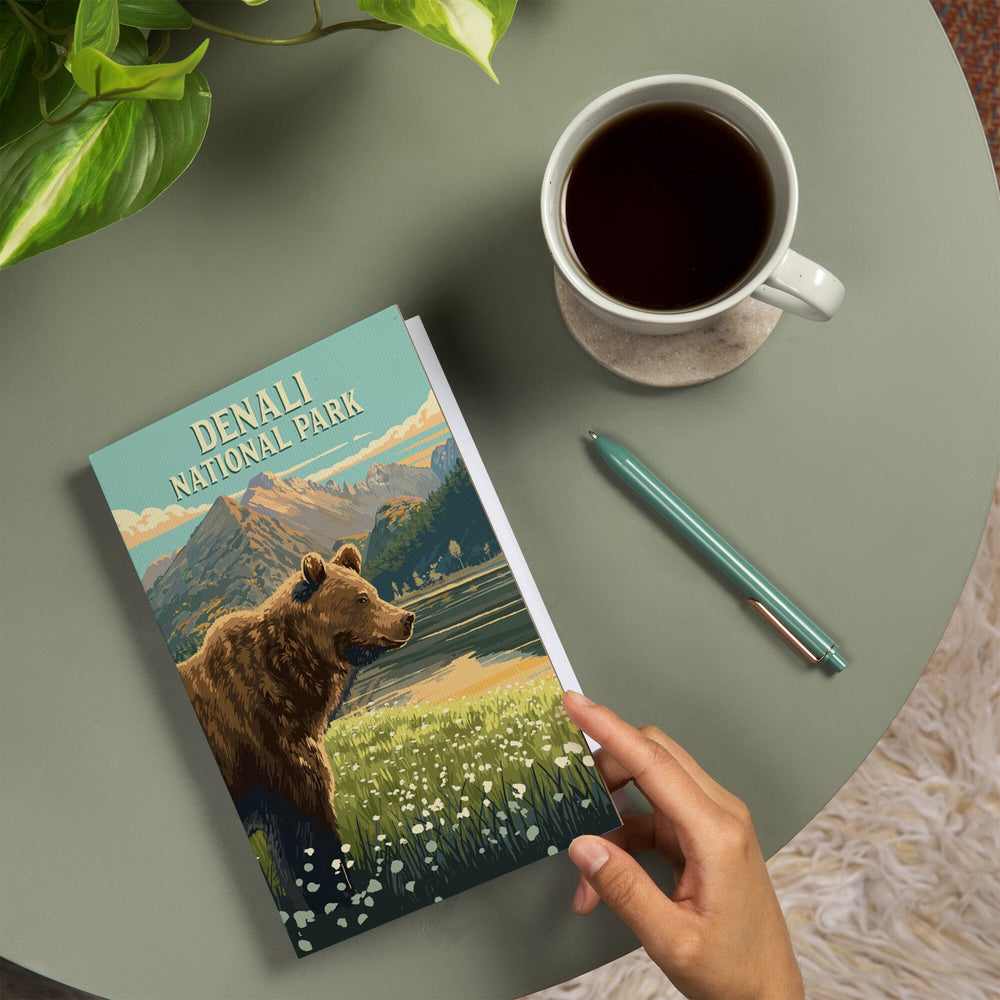 Lined 6x9 Journal, Denali National Park, Painterly, Bear, Lay Flat, 193 Pages, FSC paper Home Lantern Press 
