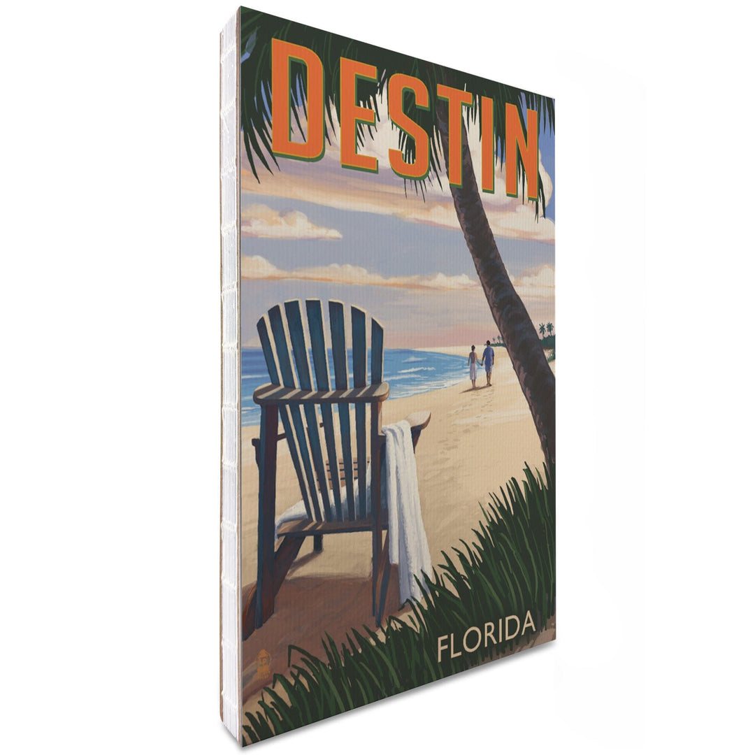 Lined 6x9 Journal, Destin, Florida, Adirondack Chair on the Beach, Lay Flat, 193 Pages, FSC paper Home Lantern Press 