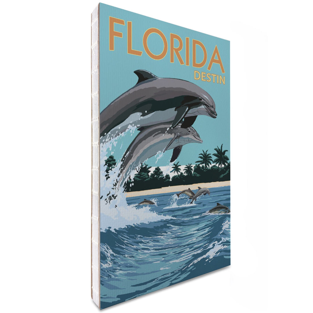 Lined 6x9 Journal, Destin, Florida, Dolphins Jumping, Lay Flat, 193 Pages, FSC paper Home Lantern Press 