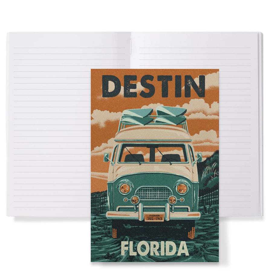 Lined 6x9 Journal, Destin, Florida, Letterpress, Camper Van, Lay Flat, 193 Pages, FSC paper Home Lantern Press 