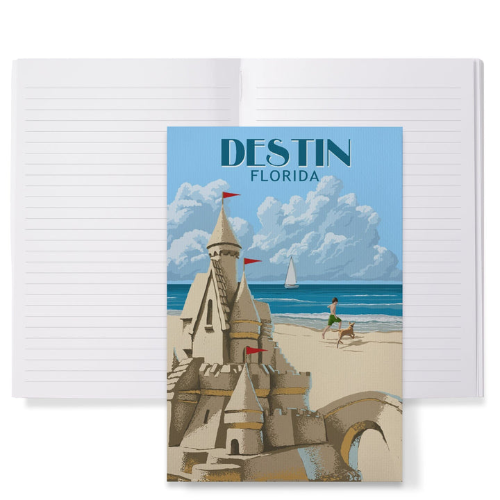 Lined 6x9 Journal, Destin, Florida, Sandcastle, Lay Flat, 193 Pages, FSC paper Home Lantern Press 