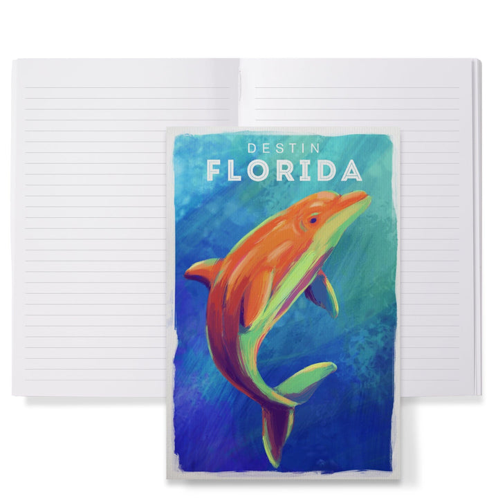 Lined 6x9 Journal, Destin, Florida, Vivid, Bottlenose Dolphin, Lay Flat, 193 Pages, FSC paper Home Lantern Press 