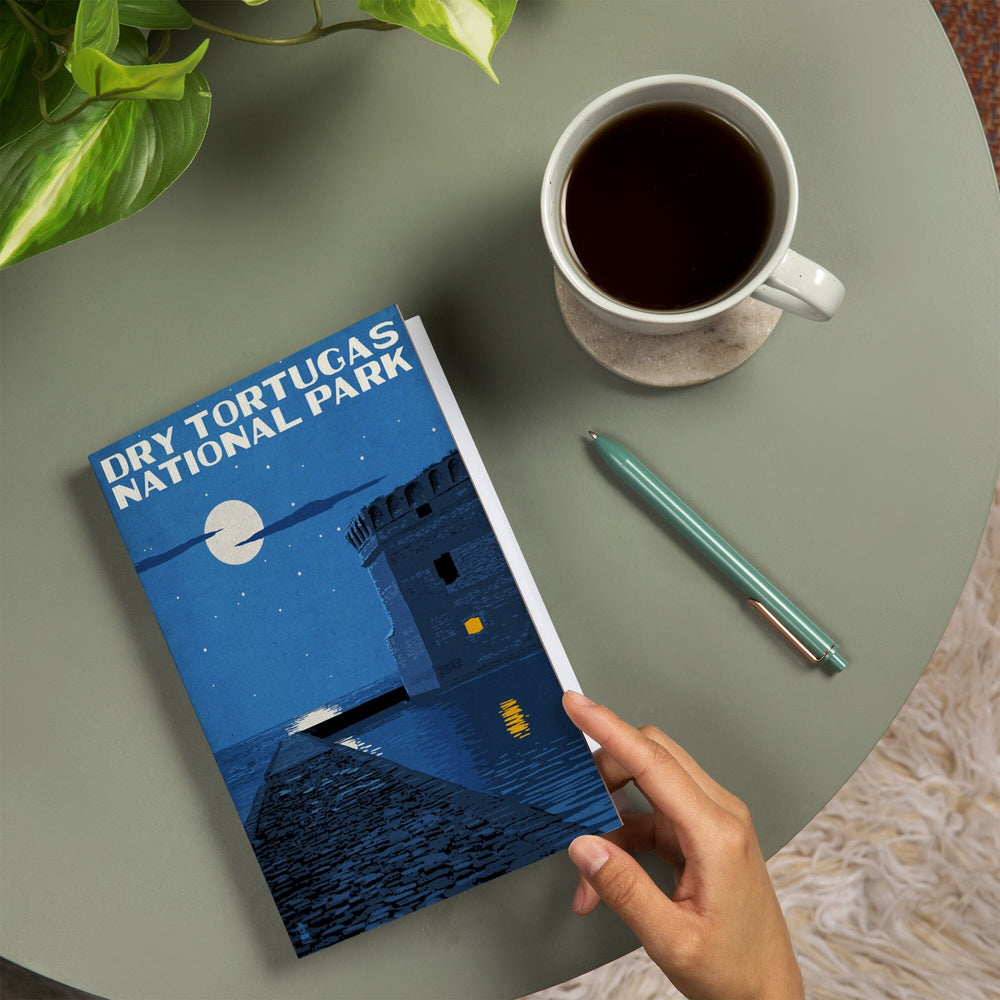 Lined 6x9 Journal, Dry Tortugas National Park, Florida, Night Scene, Painterly Series, Lay Flat, 193 Pages, FSC paper Home Lantern Press 