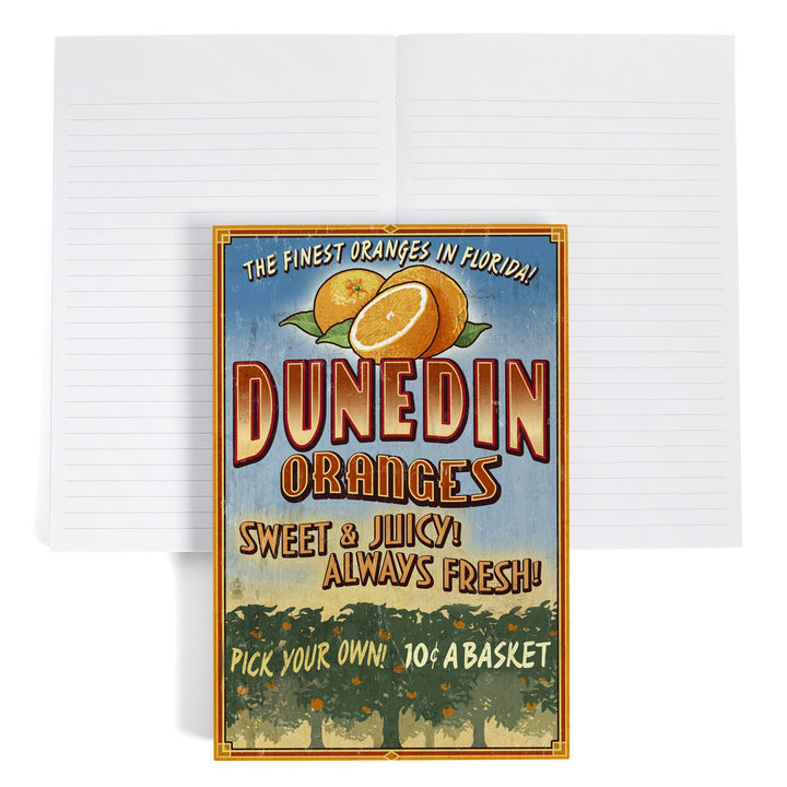 Lined 6x9 Journal, Dunedin, Florida, Orange Grove, Vintage Sign, Lay Flat, 193 Pages, FSC paper Home Lantern Press 