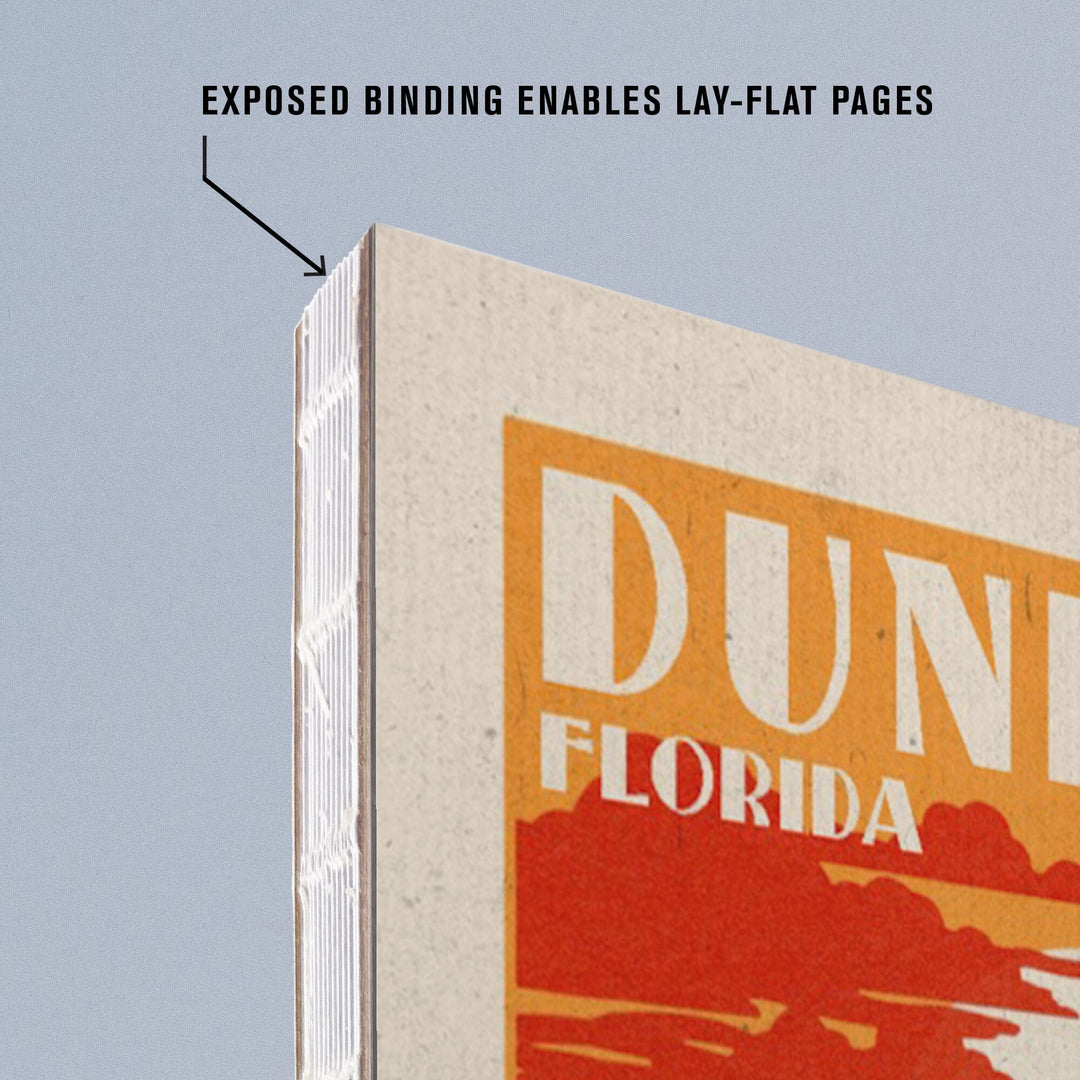 Lined 6x9 Journal, Dunedin, Florida, Woodblock, Lay Flat, 193 Pages, FSC paper Home Lantern Press 