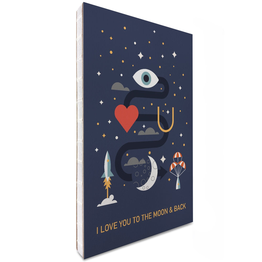 Lined 6x9 Journal, Equations and Emojis Collection, I Love You To The Moon And Back, Lay Flat, 193 Pages, FSC paper Home Lantern Press 
