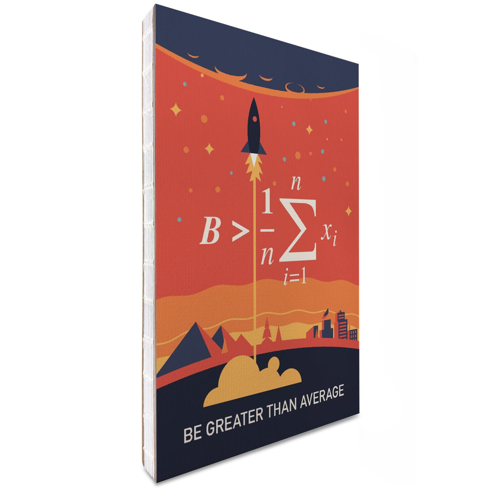 Lined 6x9 Journal, Equations and Emojis Collection, Rocket, Be Greater Than Average, Lay Flat, 193 Pages, FSC paper Home Lantern Press 