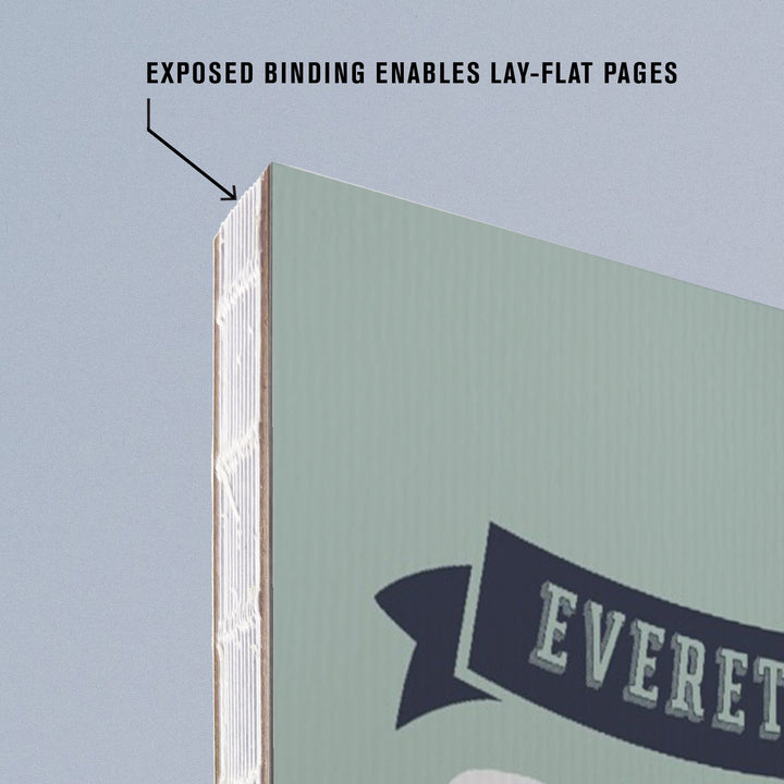 Lined 6x9 Journal, Everett, Washington, My Happy Place, Lay Flat, 193 Pages, FSC paper Home Lantern Press 