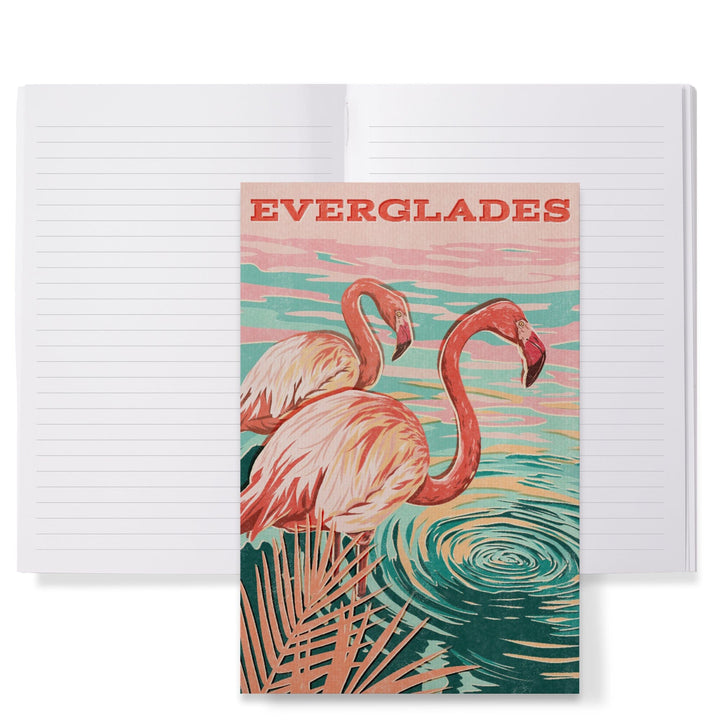 Lined 6x9 Journal, Everglades, Florida, Vintage Print Press, Flamingo, Lay Flat, 193 Pages, FSC paper Home Lantern Press 