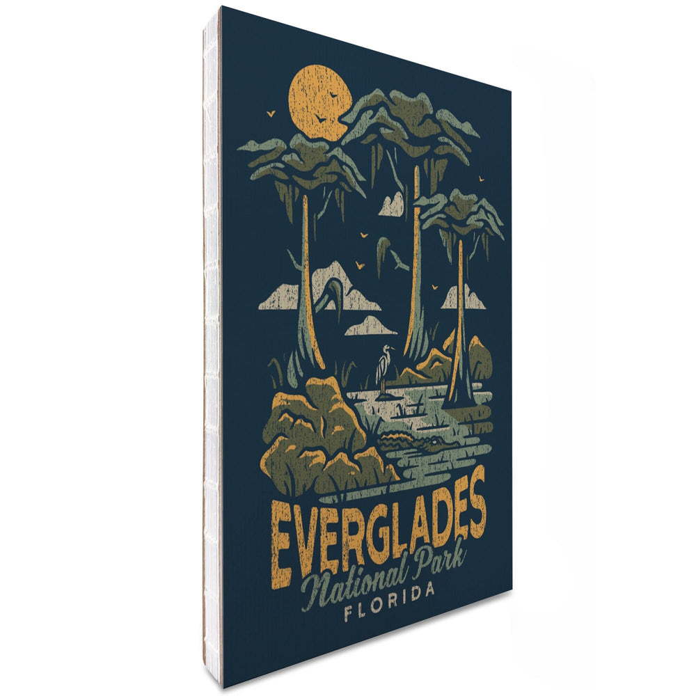 Lined 6x9 Journal, Everglades National Park, Florida, Distress Vector Shapes, Lay Flat, 193 Pages, FSC paper Home Lantern Press 
